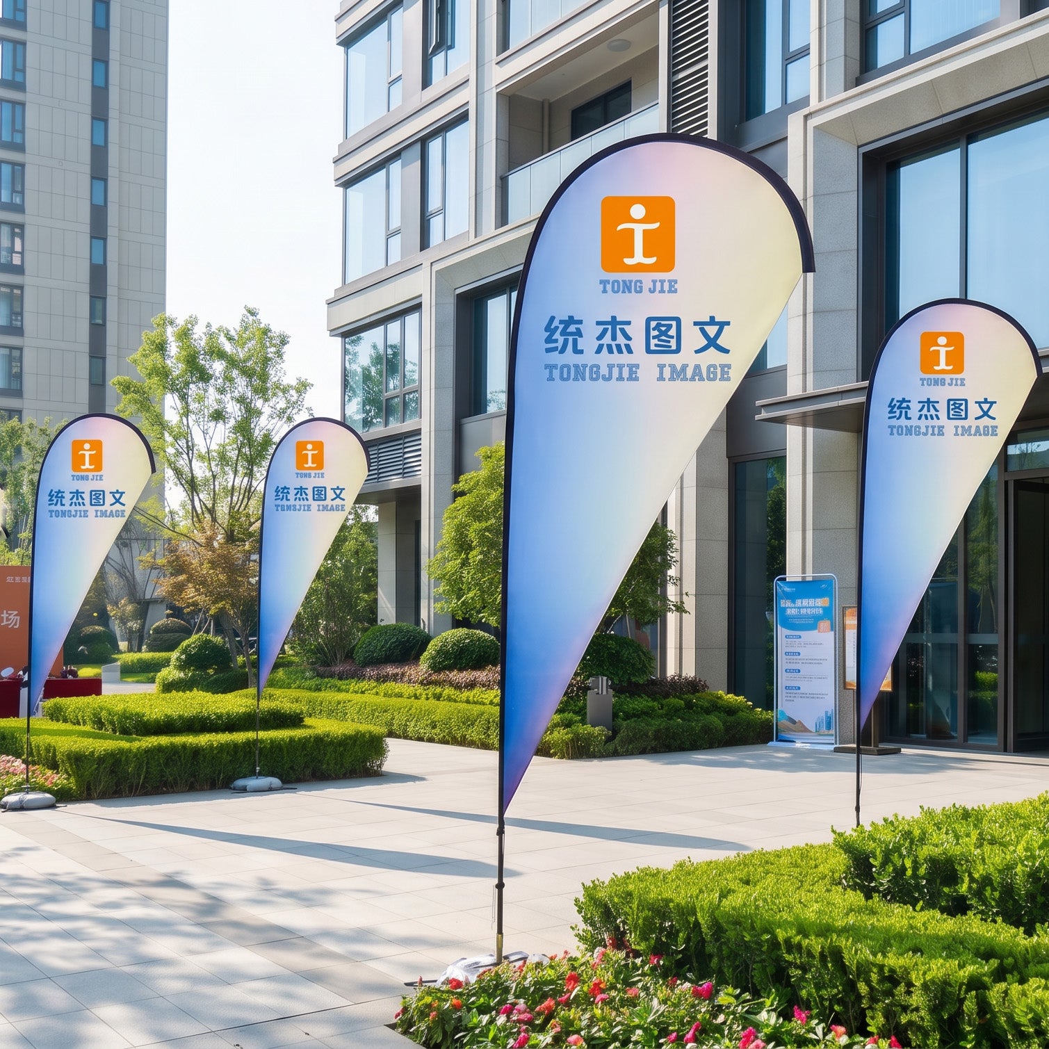Individuell bedruckte Teardrop-Flaggen für Outdoor-Events und Promotions