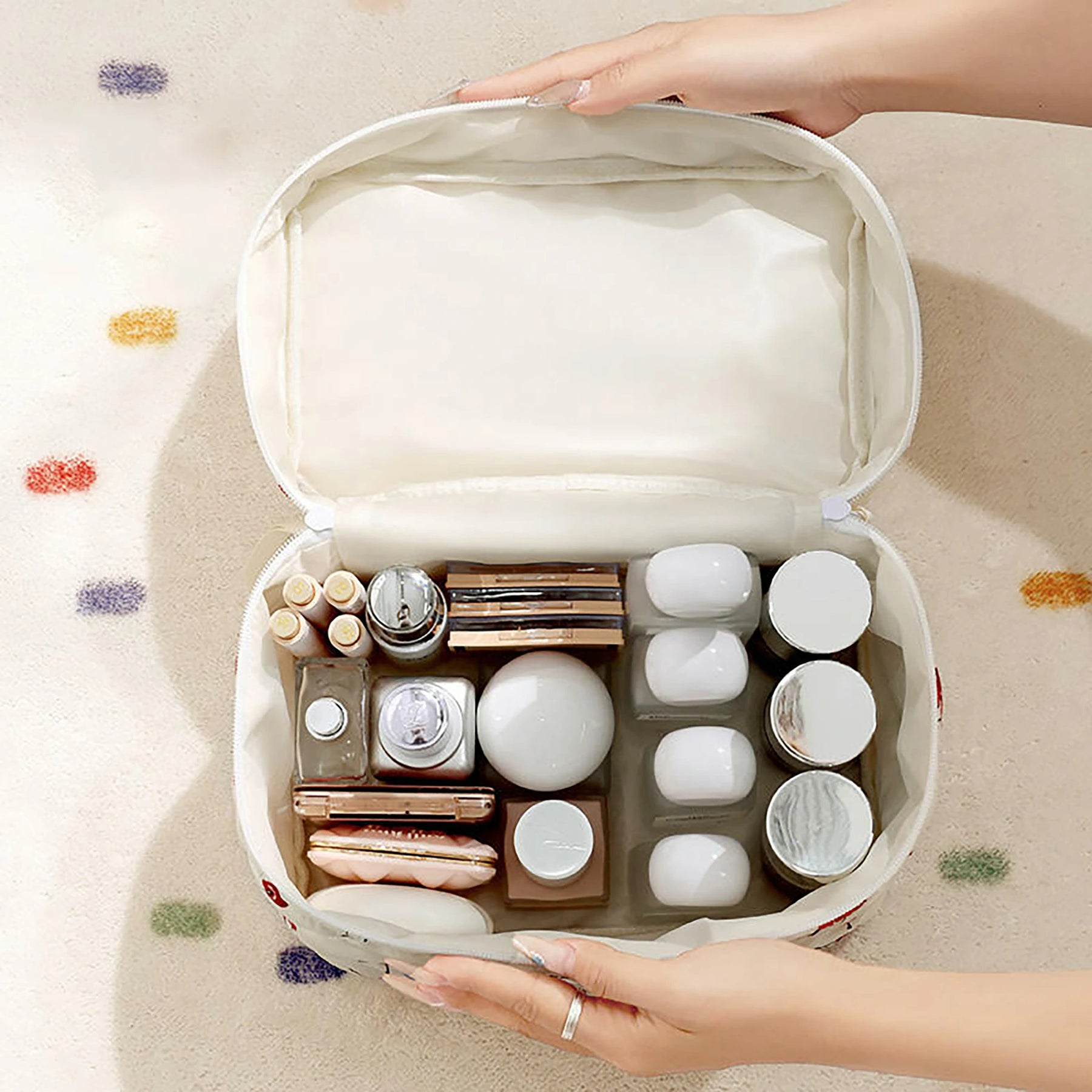 Quilted Cosmetic Bag for Travel & Brand Promotions