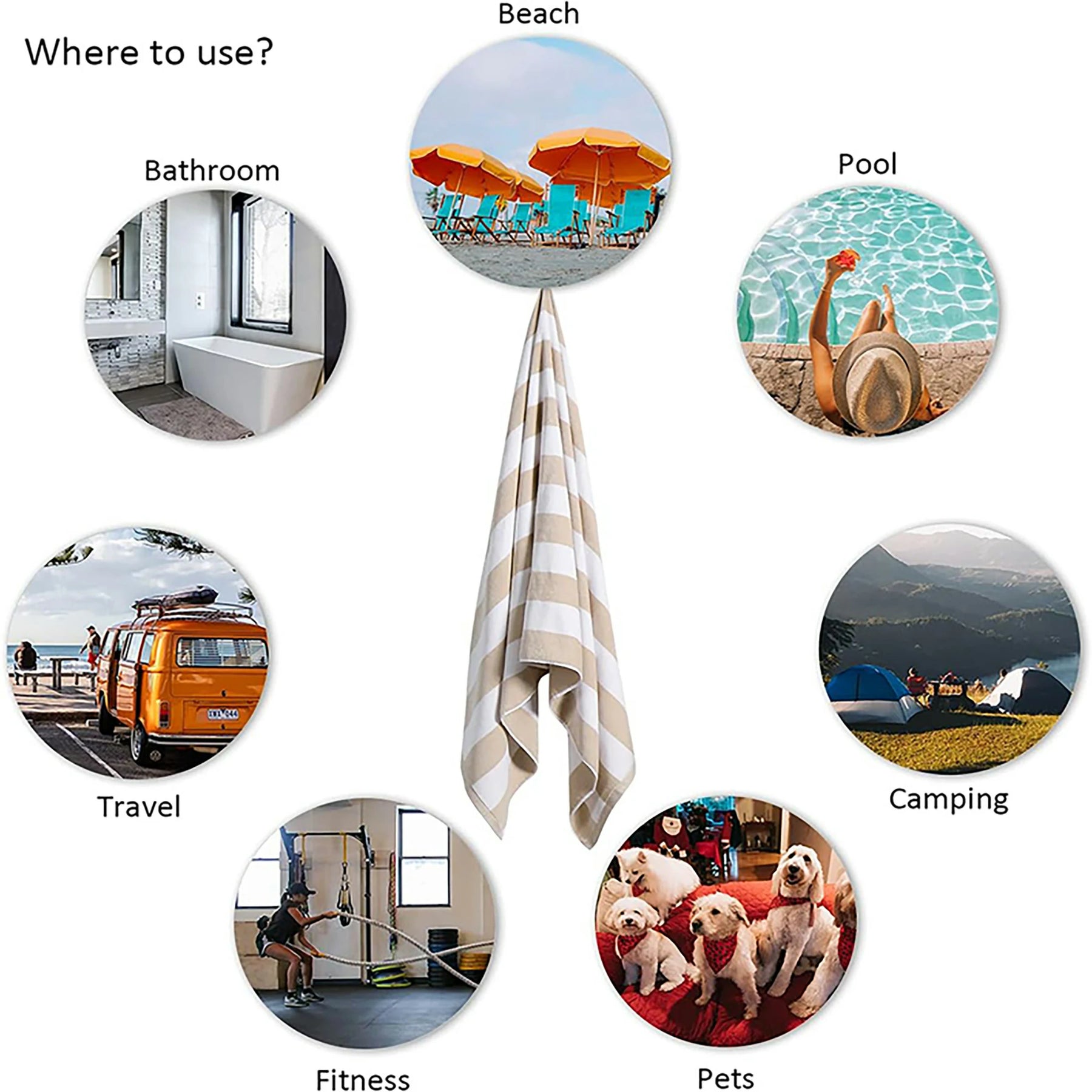 Custom Printed Beach Towel for Resorts & Events