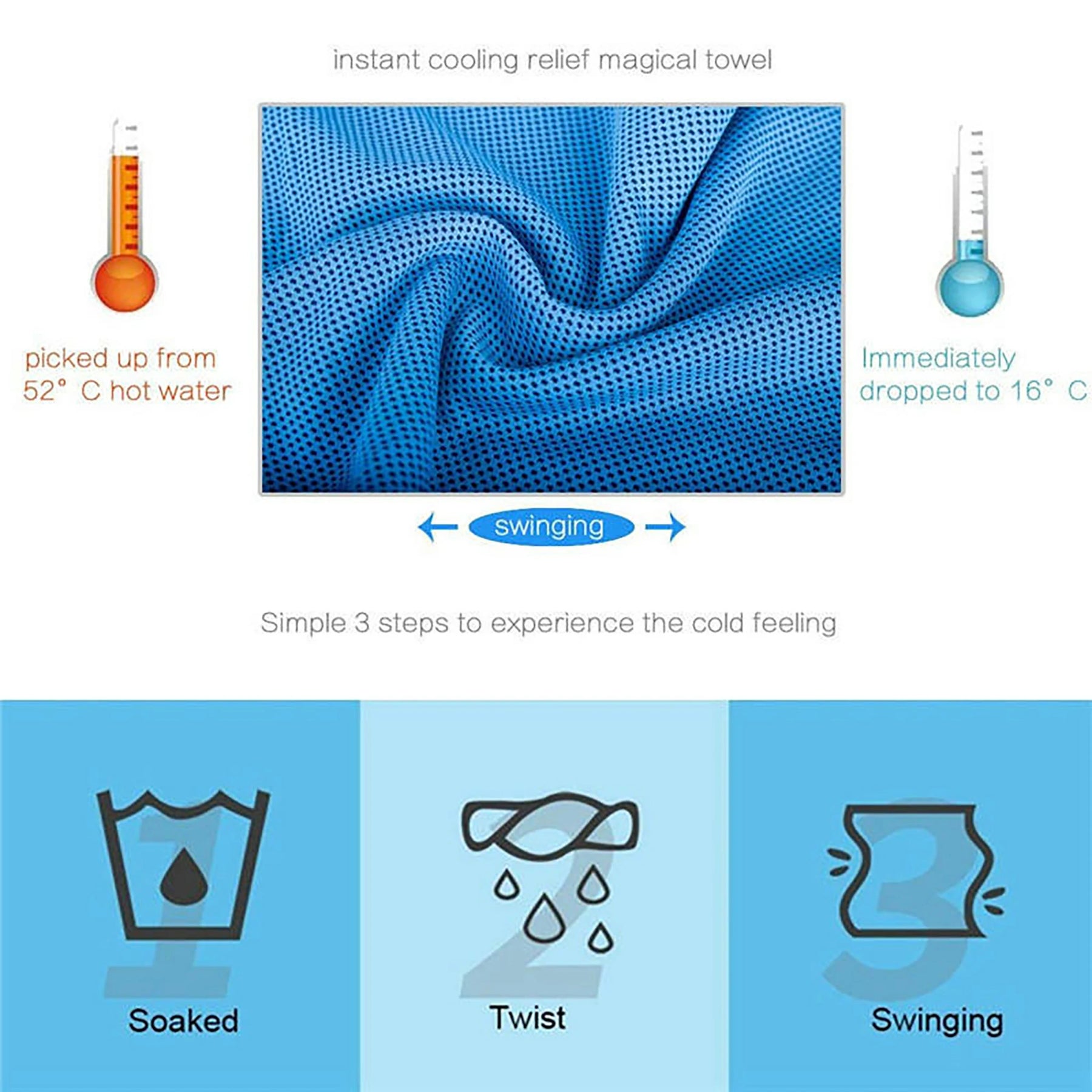 Solid Color Cooling Towel for Sports & Outdoor Use