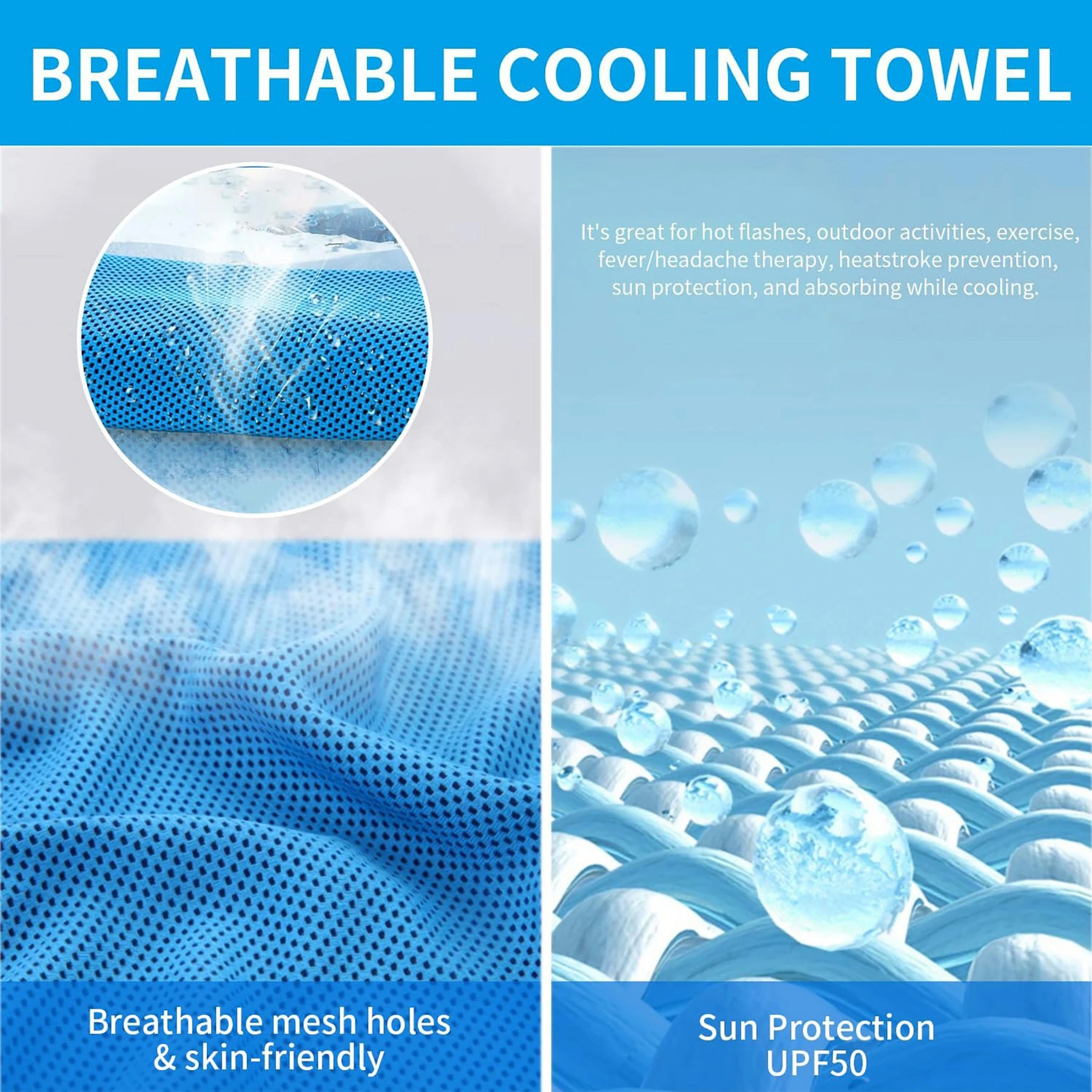 Solid Color Cooling Towel for Sports & Outdoor Use