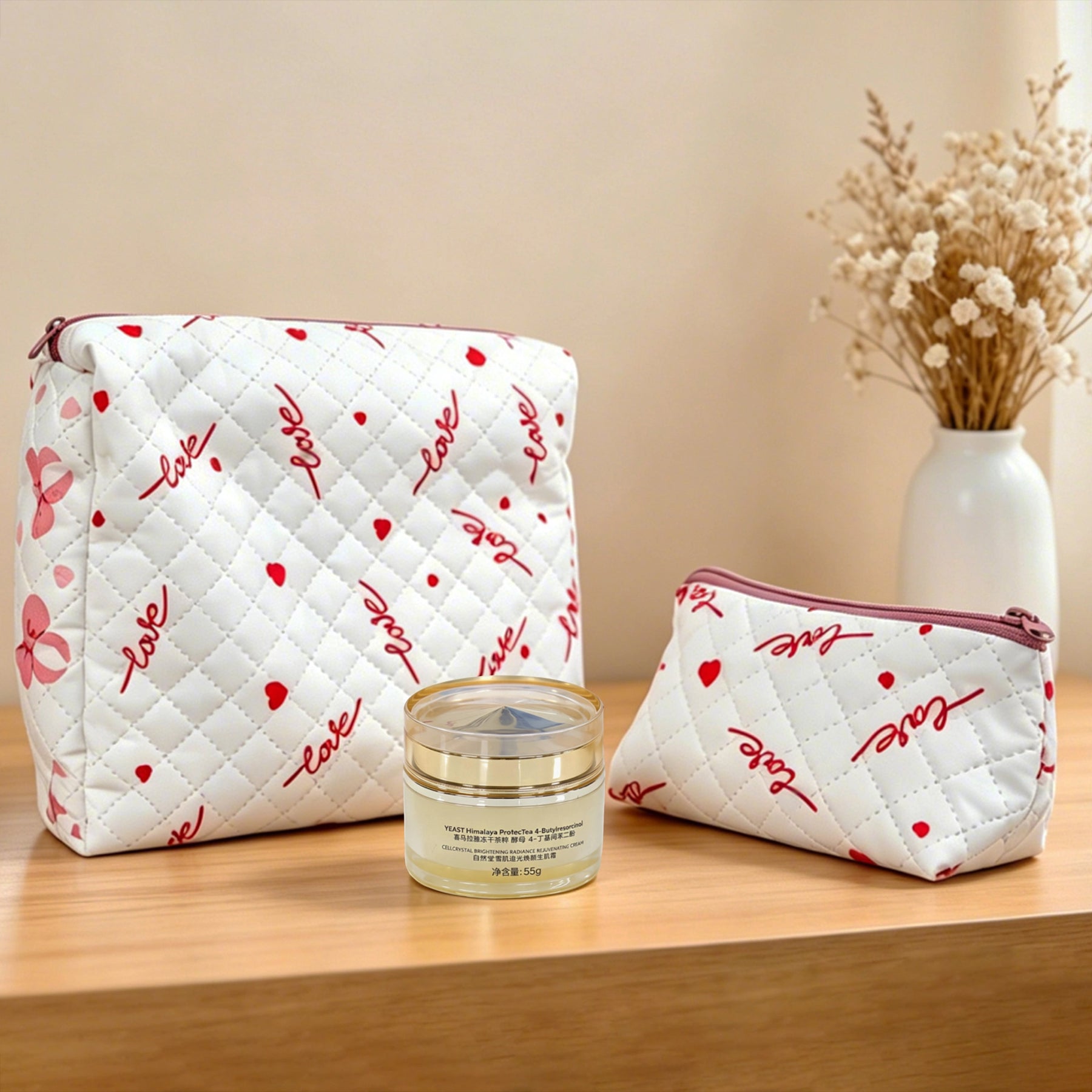 Quilted Cosmetic Bag for Travel & Brand Promotions