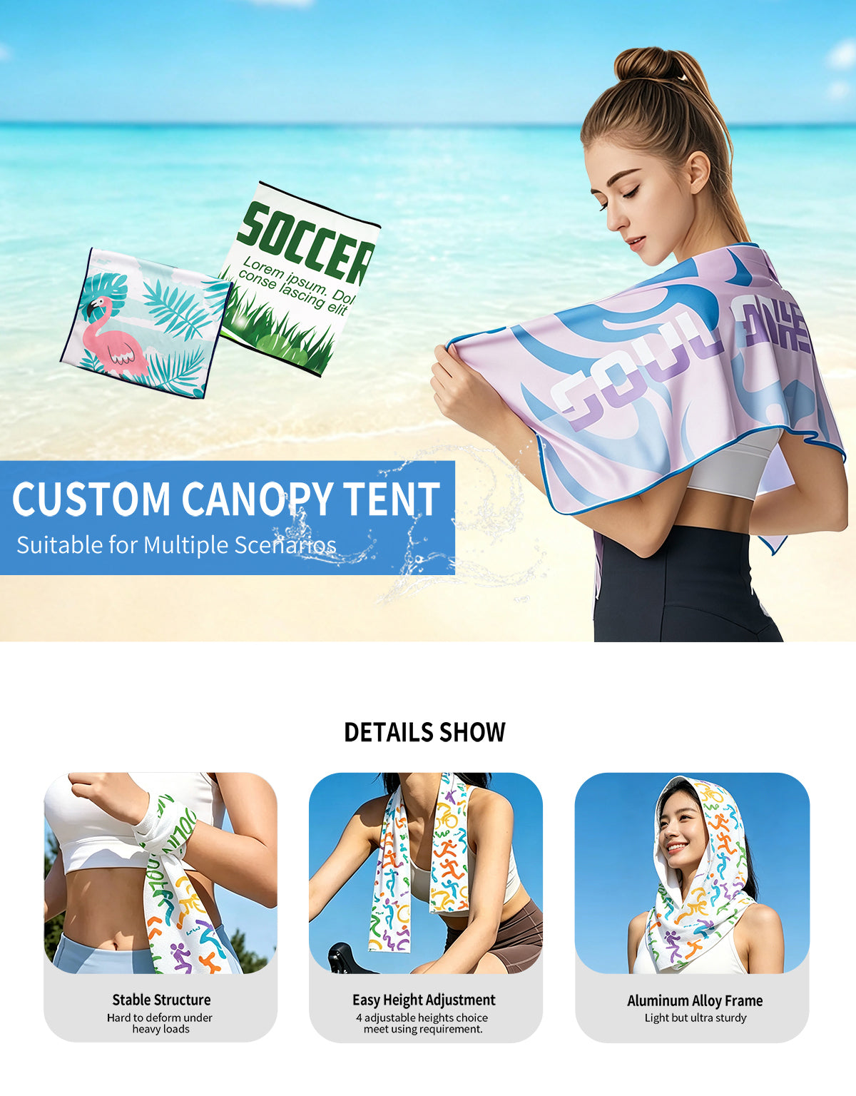 Solid Color Cooling Towel for Sports & Outdoor Use